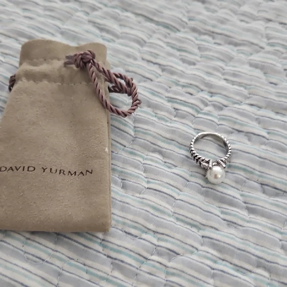 David Yurman Silver Cable Ring With Bag Size 5.never Worn - Picture 1 of 6